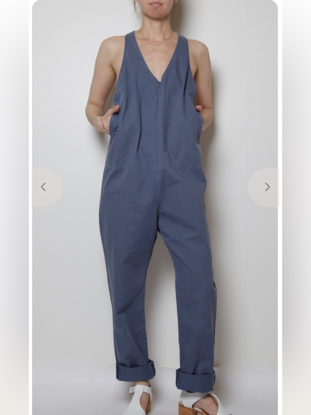 Rachel Comey Slate Blue V-Neck Sleeveless Jumpsuit - size 6 - Picture 2 of 5